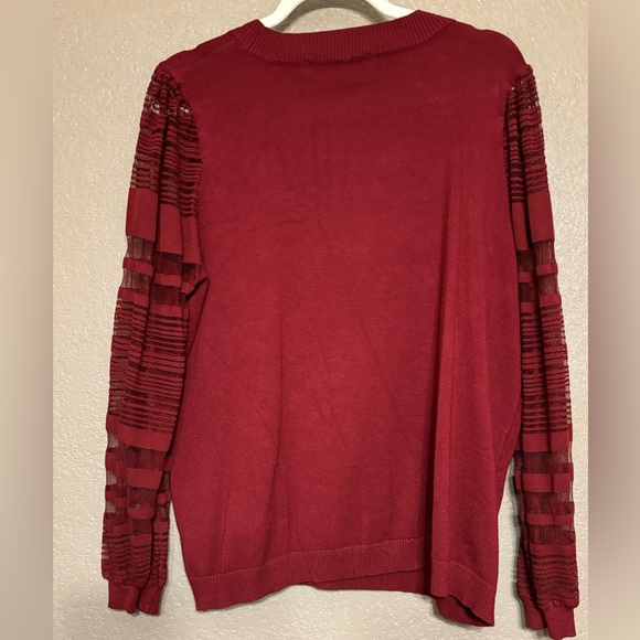Love Scarlett Burgundy Pullover Sweater 1X - Picture 5 of 6